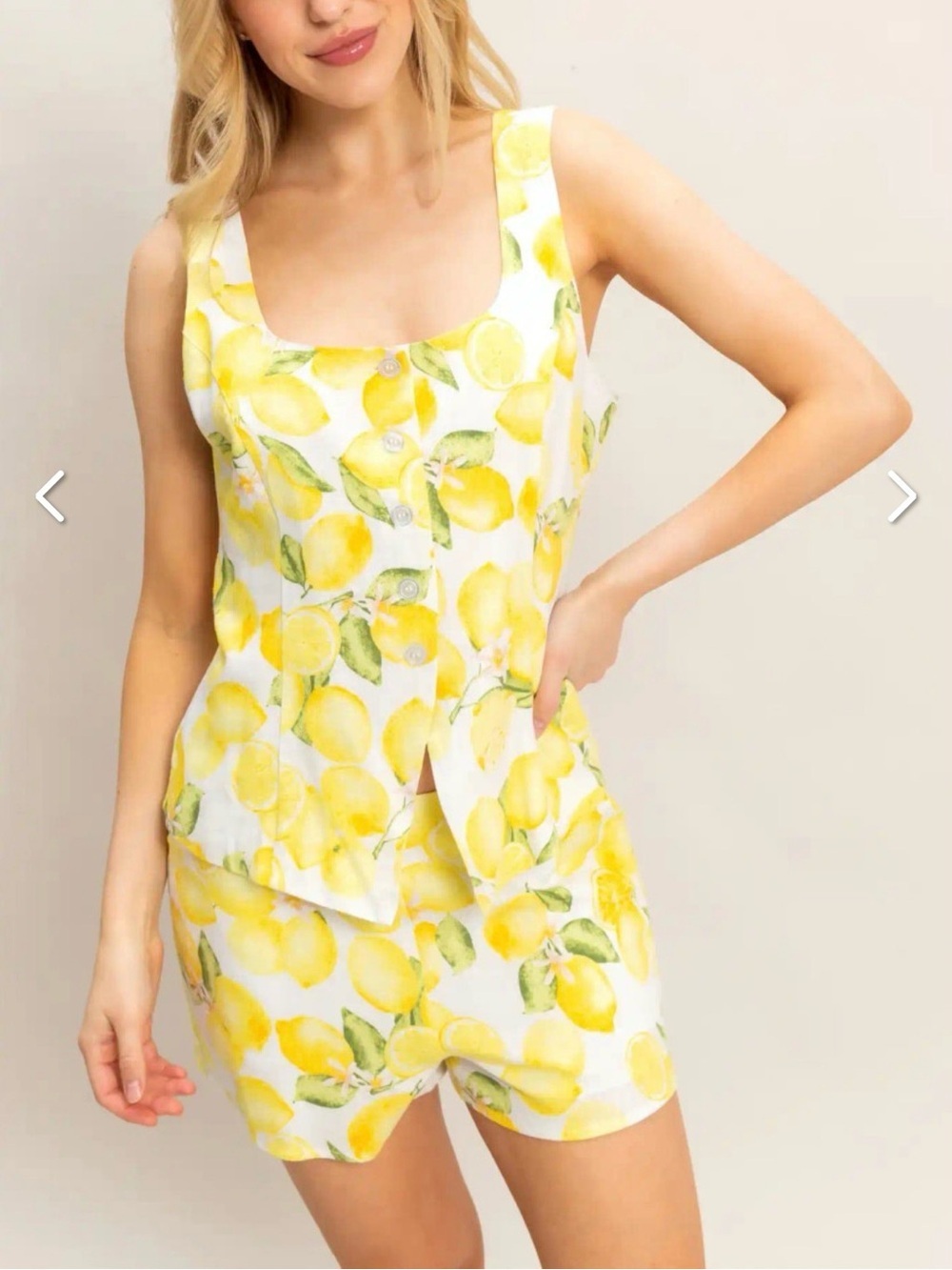 HYFVE Lemon Print Two-Piece Set | NWT | Size Medium | Summer Matching Set